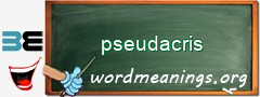 WordMeaning blackboard for pseudacris